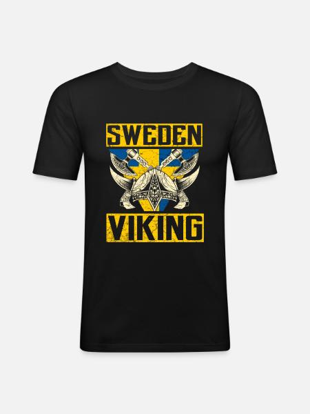Suède Vikings - T-shirt près du corps Homme - noir
