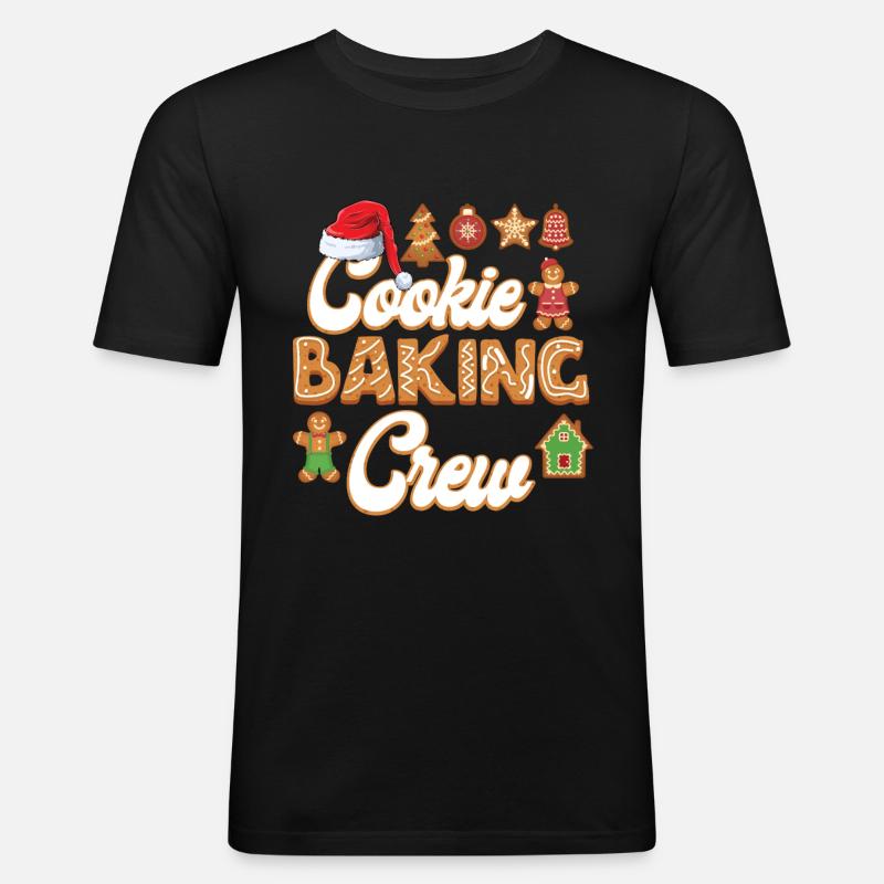 Cookie Baking Crew Christmas Baking - Männer Slim Fit T-Shirt - Schwarz