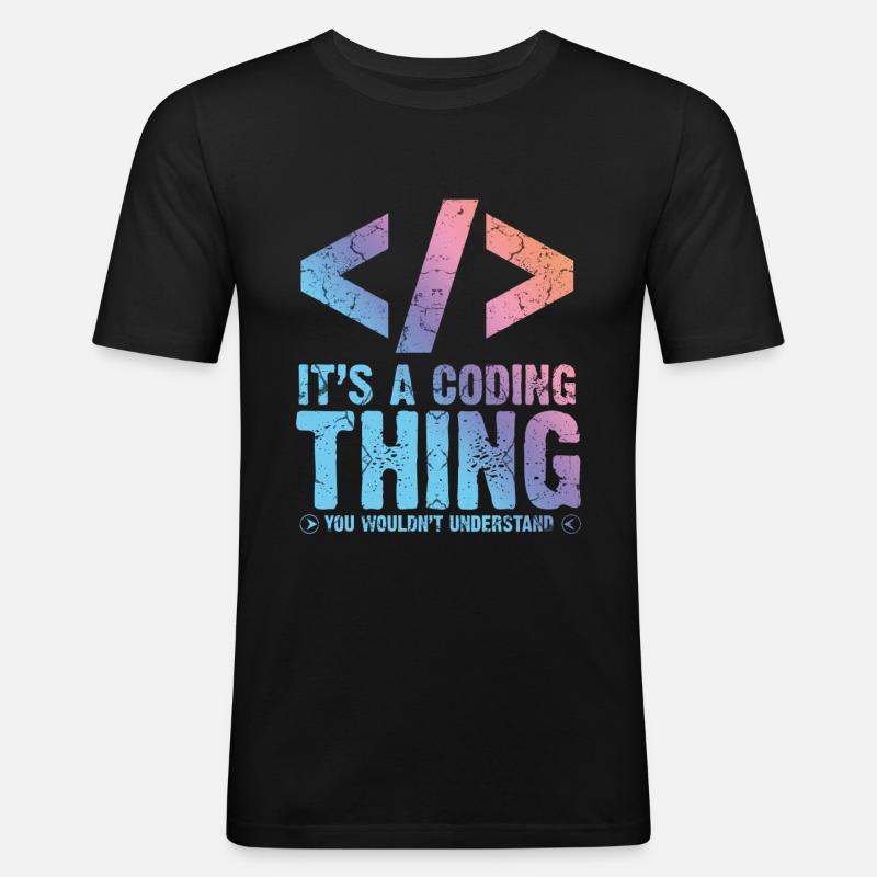Programmierer - Männer Slim Fit T-Shirt - Schwarz