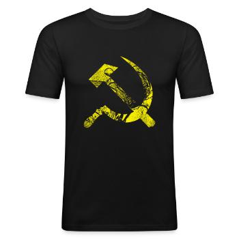 Marteau et faucille - T-shirt près du corps Homme - noir - Devant - Nik (191cm)
