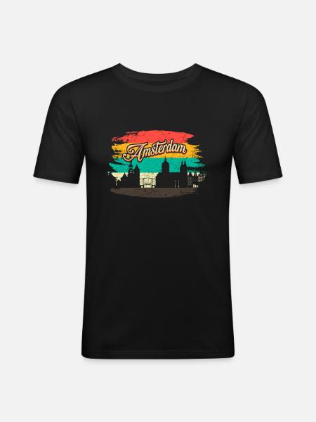 Amsterdam - T-shirt près du corps Homme - noir