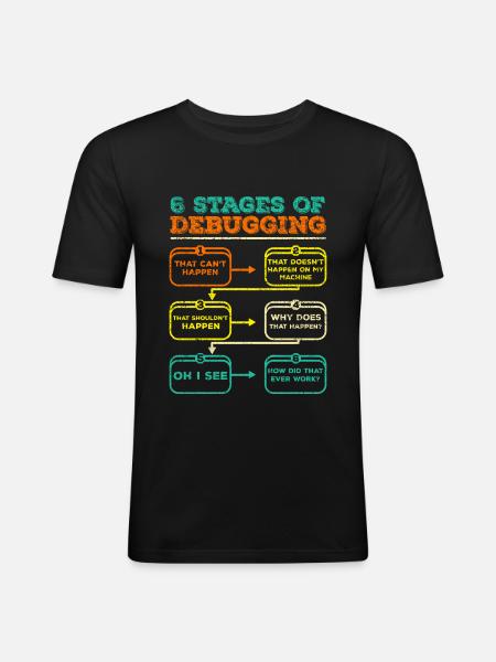 Debugging Programmer Code Funny - Men's Slim Fit T-Shirt - black