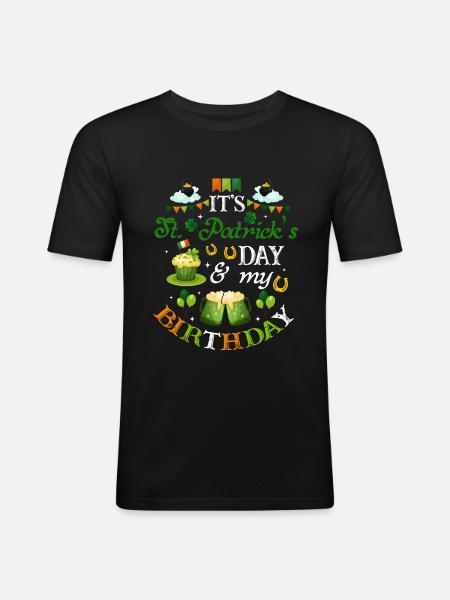 St Patrick's Day Birthday - Men's Slim Fit T-Shirt - black