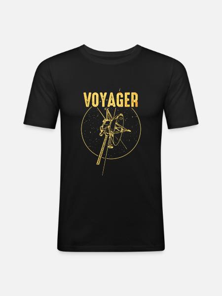 Sonde spatiale Voyager - T-shirt près du corps Homme - noir