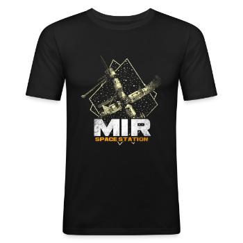 Mir Space Station - Men's Slim Fit T-Shirt - black - Front - Nik (191cm)