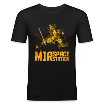 Mir Space Station - Men's Slim Fit T-Shirt - black - Front - Nik (191cm)