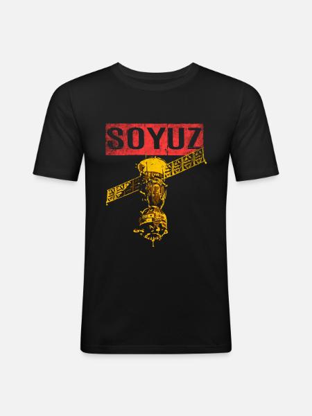 Soyuz spaceship Soviet Union - Men's Slim Fit T-Shirt - black