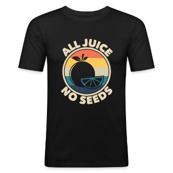 Alle Saft ohne Samen Retro -Vasektomiegeschenk f�r - Männer Slim Fit T-Shirt - Schwarz - Vorne - Nik (191cm)