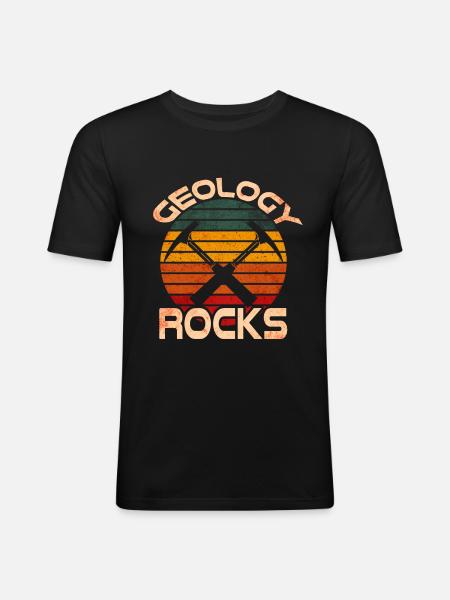 Géologie des roches - T-shirt près du corps Homme - noir