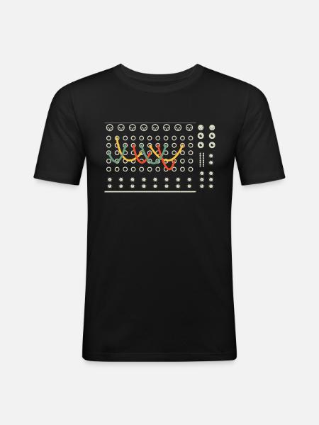 Synthesizer Techno Instrument - Männer Slim Fit T-Shirt - Schwarz