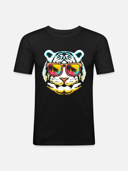 White Tiger - Men's Slim Fit T-Shirt - black