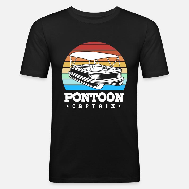 Pontonboot Boot Boote - Männer Slim Fit T-Shirt - Schwarz