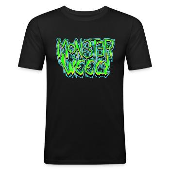 Monster Unkraut - Männer Slim Fit T-Shirt - Schwarz - Vorne - Nik (191cm)