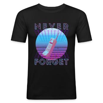 Never Forget Retro 80s 90s Nostalgia - Men's Slim Fit T-Shirt - black - Front - Nik (191cm)