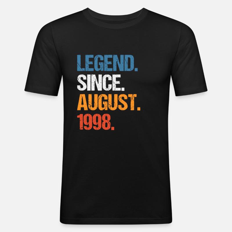 Legend Since August 1998 Geburtstag - Männer Slim Fit T-Shirt - Schwarz