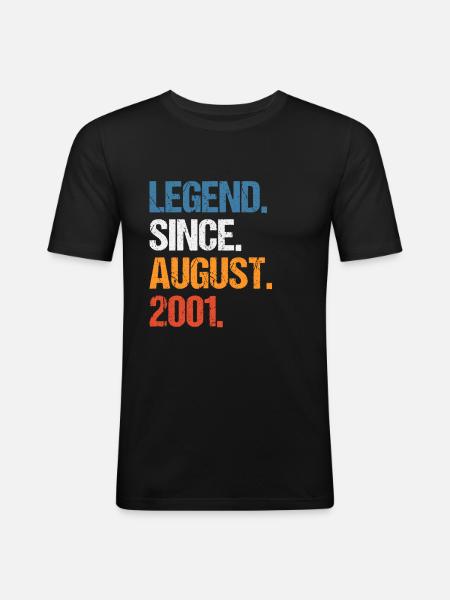 Legend Since August 2001 Birthday - Men's Slim Fit T-Shirt - black