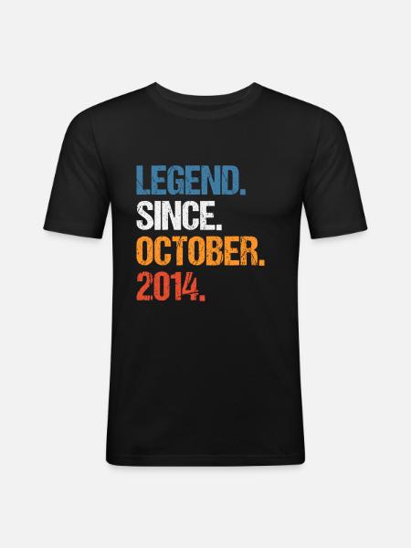 Legend Since October 2014 Birthday - Men's Slim Fit T-Shirt - black