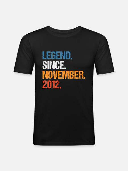 Legend Since November 2012 Birthday - Men's Slim Fit T-Shirt - black