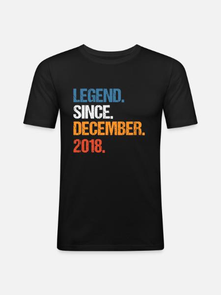 Legend Since December 2018 Birthday - Men's Slim Fit T-Shirt - black