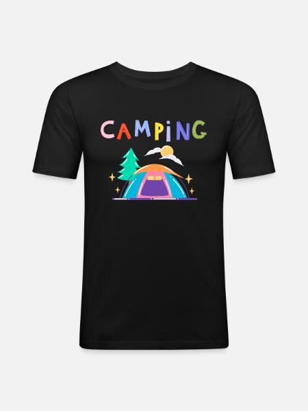 Camping - Men's Slim Fit T-Shirt - black