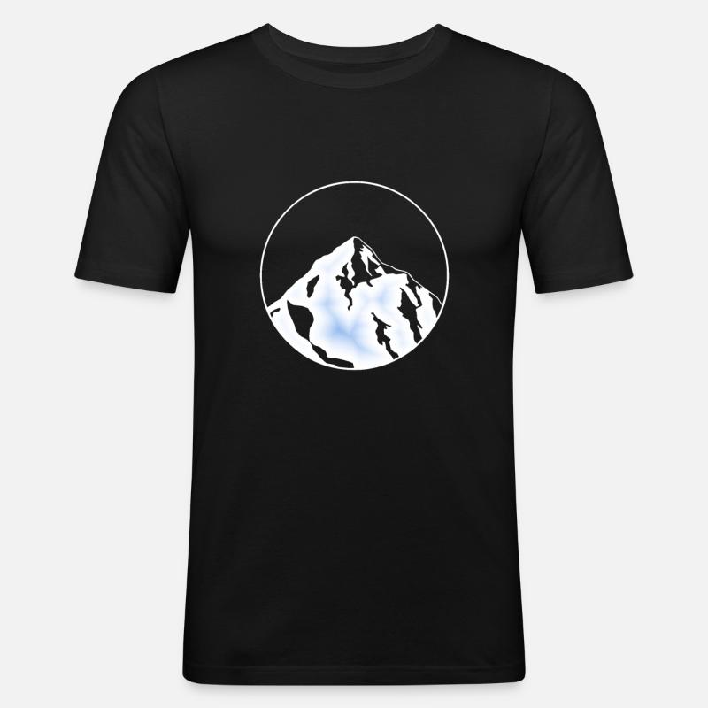blauer Eis Gletscher - Männer Slim Fit T-Shirt - Schwarz