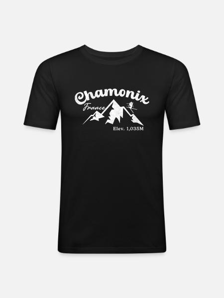 Chamonix English Alps - Men's Slim Fit T-Shirt - black