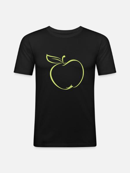 APPLE MOTIF - Men's Slim Fit T-Shirt - black