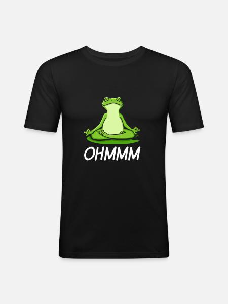 Frosch Ohmmm - Männer Slim Fit T-Shirt - Schwarz