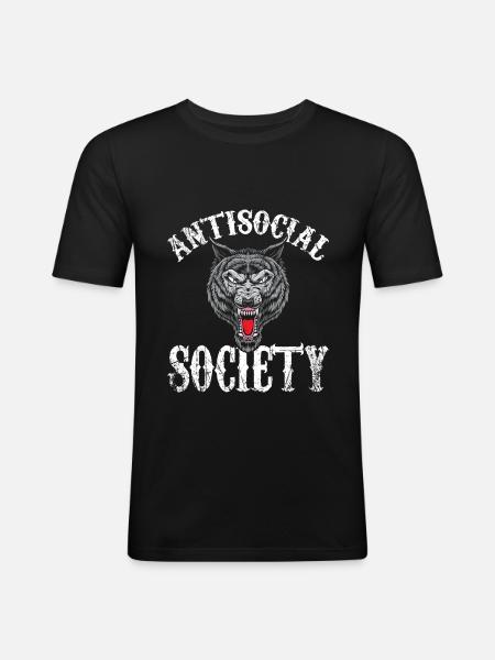 Société antisociale - T-shirt près du corps Homme - noir