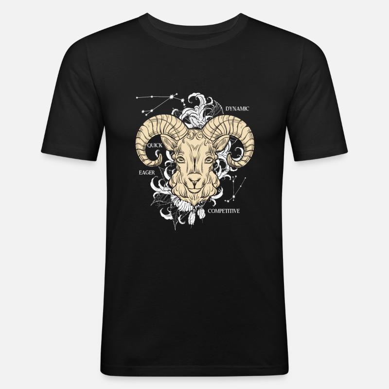 Sternzeichen Steinbock - Männer Slim Fit T-Shirt - Schwarz