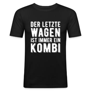Der letzte Wagen ist ein Kombi schwarzer Humor - Männer Slim Fit T-Shirt - Schwarz - Vorne - Nik (191cm)