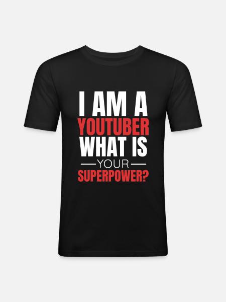 Youtuber Youtube Geschenkidee - Männer Slim Fit T-Shirt - Schwarz