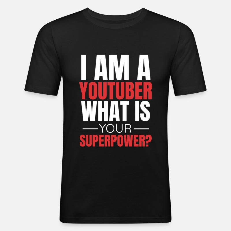 Youtuber Youtube Geschenkidee - Männer Slim Fit T-Shirt - Schwarz