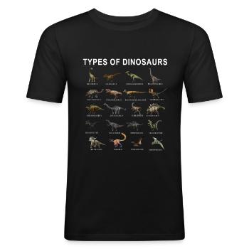 dinosaurs - Men's Slim Fit T-Shirt - black - Front - Nik (191cm)