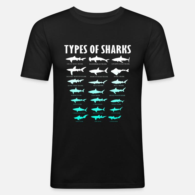 Hai - Männer Slim Fit T-Shirt - Schwarz