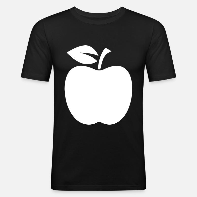 Apfel icon vitamine - Männer Slim Fit T-Shirt - Schwarz