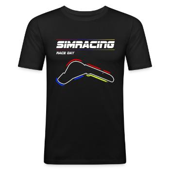 Simracing Circuit Monza Raceday - T-shirt près du corps Homme - noir - Devant - Nik (191cm)