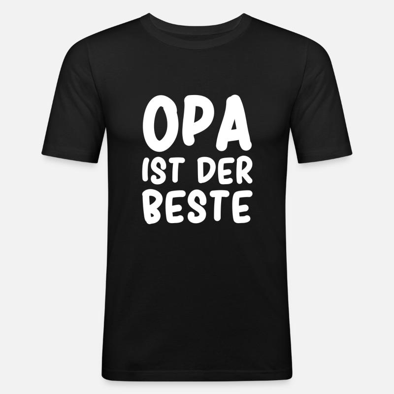 Opa ist der Beste - Männer Slim Fit T-Shirt - Schwarz