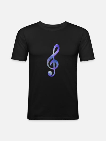 music key - Men's Slim Fit T-Shirt - black