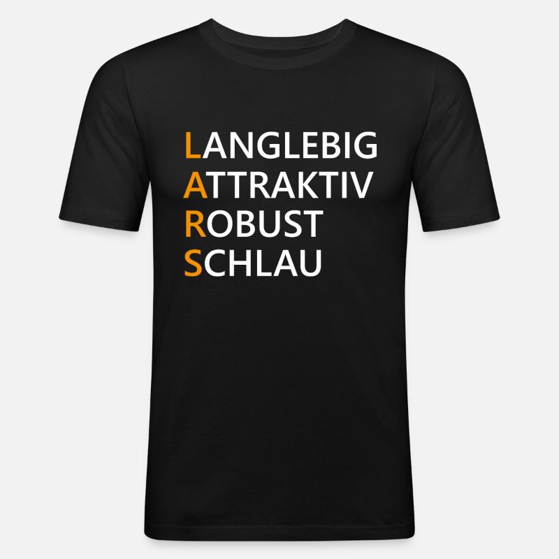 Lars Name Geschenk - Männer Slim Fit T-Shirt - Schwarz