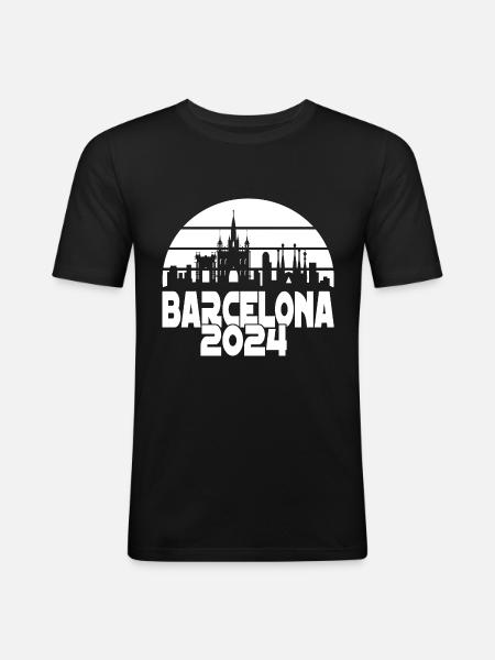 Barcelone 2024 - T-shirt près du corps Homme - noir