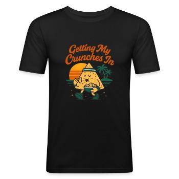 My Gym Crunches Do Fun Chi - Men's Slim Fit T-Shirt - black - Front - Nik (191cm)