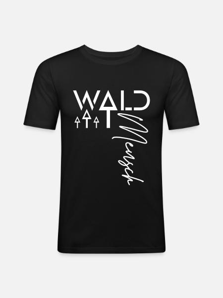 Waldmensch - Männer Slim Fit T-Shirt - Schwarz