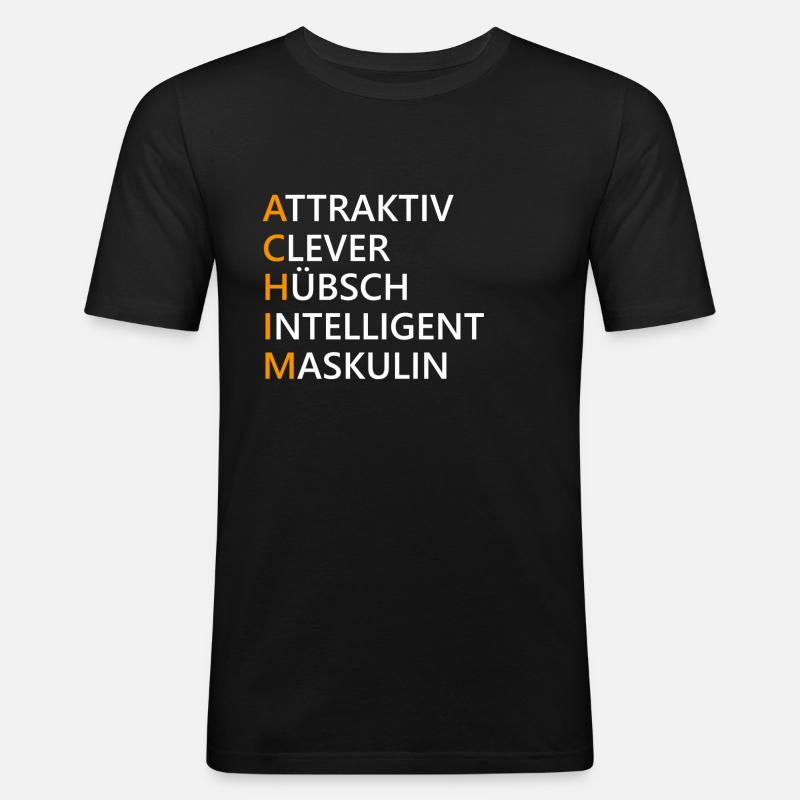 Achim Name Geschenk - Männer Slim Fit T-Shirt - Schwarz