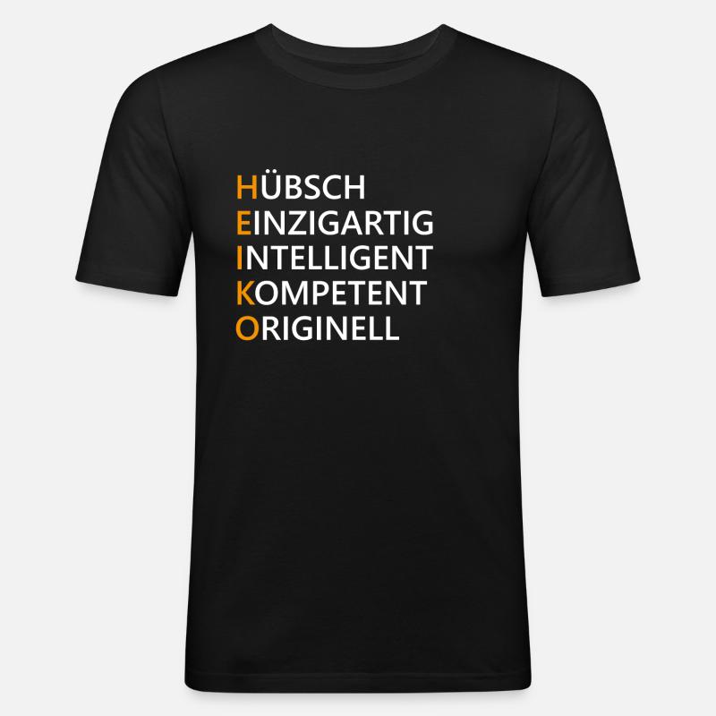 Heiko Name Geschenk - Männer Slim Fit T-Shirt - Schwarz