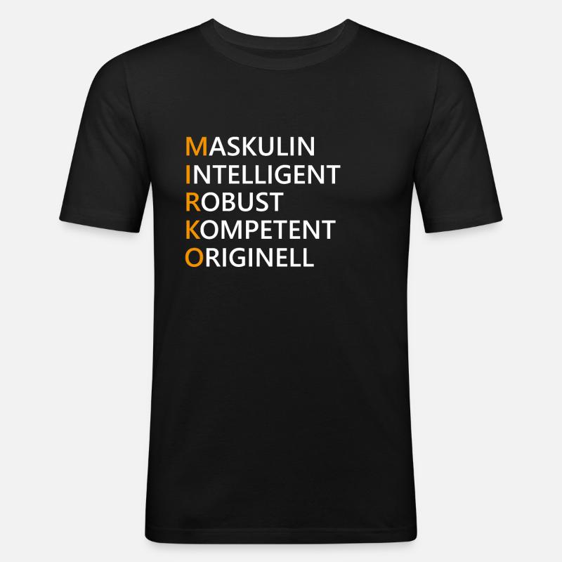 Mirko Name Geschenk - Männer Slim Fit T-Shirt - Schwarz