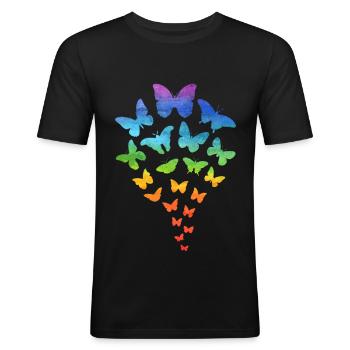 butterflies in the stomach - Men's Slim Fit T-Shirt - black - Front - Nik (191cm)