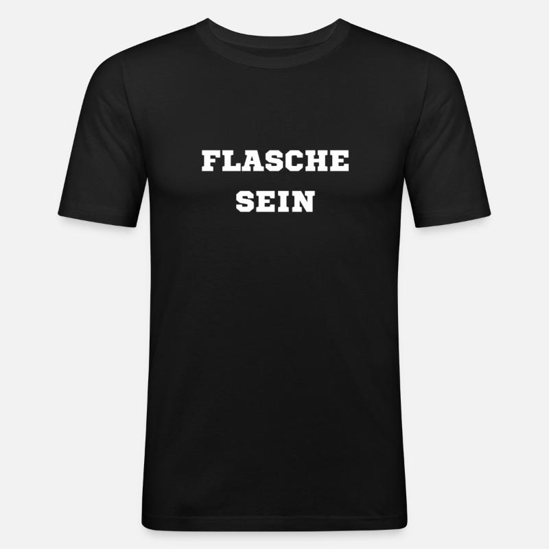 Flasche sein - Männer Slim Fit T-Shirt - Schwarz