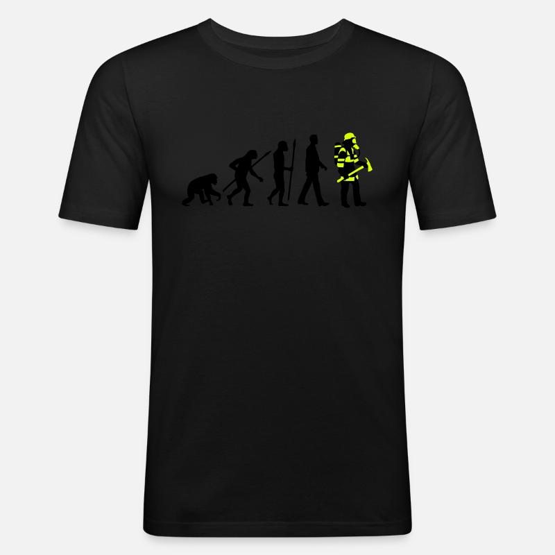 evolution_feuerwehrmann_012015_a_2c - Männer Slim Fit T-Shirt - Schwarz