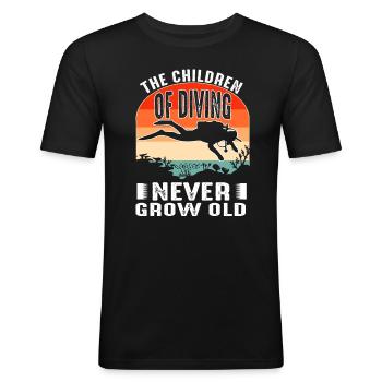 The Children of Diving - Scuba Diving T- shirt - Men's Slim Fit T-Shirt - black - Front - Nik (191cm)